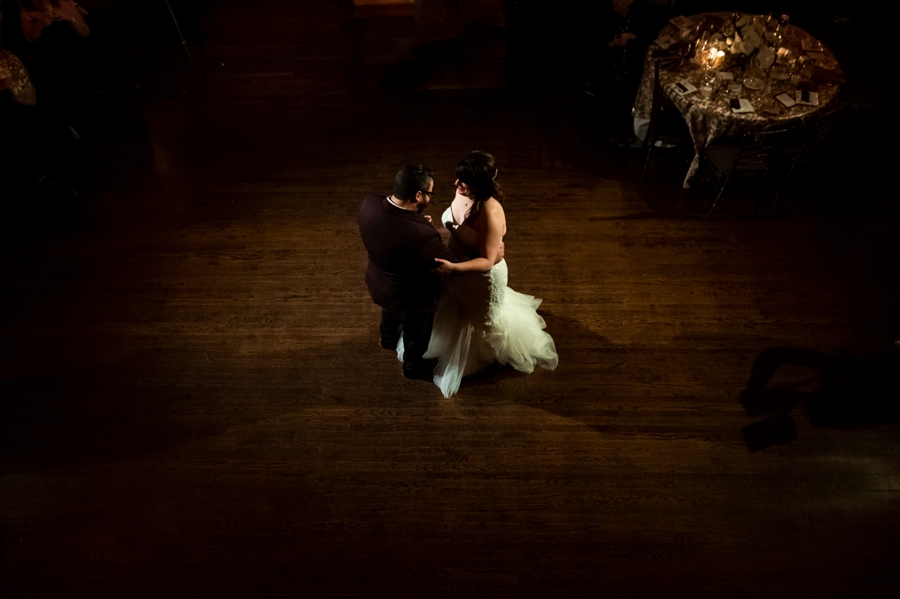 A gorgeous first dance at the Gem Theatre at this Detroit Wedding