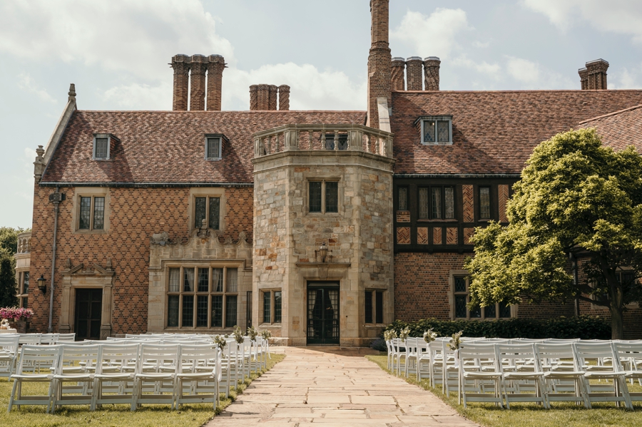 A view of the ceremony location at Meadow Brook Hall