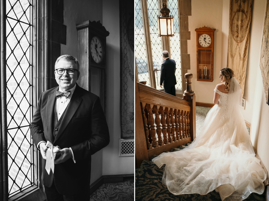 Charlotte’s first look with her father and Meadow Brook Hall