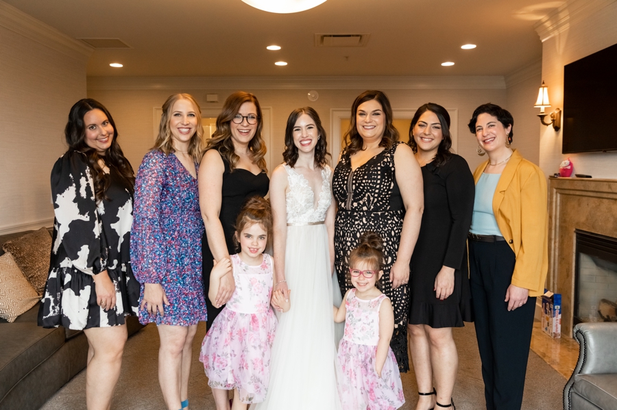 Bridal party portrait in a suite at their Royal Park Hotel Wedding
